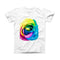 The Rainbow Dyed Rose V1 ink-Fuzed Front Spot Graphic Unisex Soft-Fitted Tee Shirt