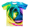 The Rainbow Dyed Rose V1 ink-Fuzed Unisex All Over Full-Printed Fitted Tee Shirt