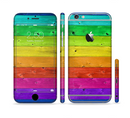 The Rainbow Highlighted Wooden Planks Sectioned Skin Series for the Apple iPhone 6/6s