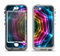 The Rainbow Neon Translucent Vortex Apple iPhone 5-5s LifeProof Nuud Case Skin Set