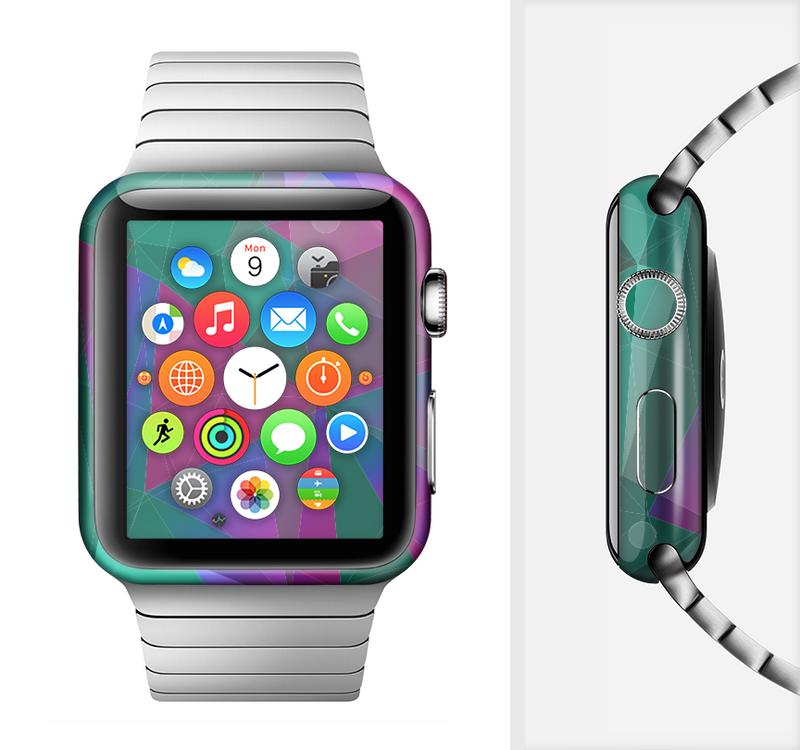 The Raised Colorful Geometric Pattern V6 Full-Body Skin Set for the Apple Watch