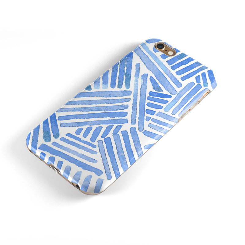 The Random Blue Watercolor Strokes iPhone 6/6s or 6/6s Plus 2-Piece Hybrid INK-Fuzed Case