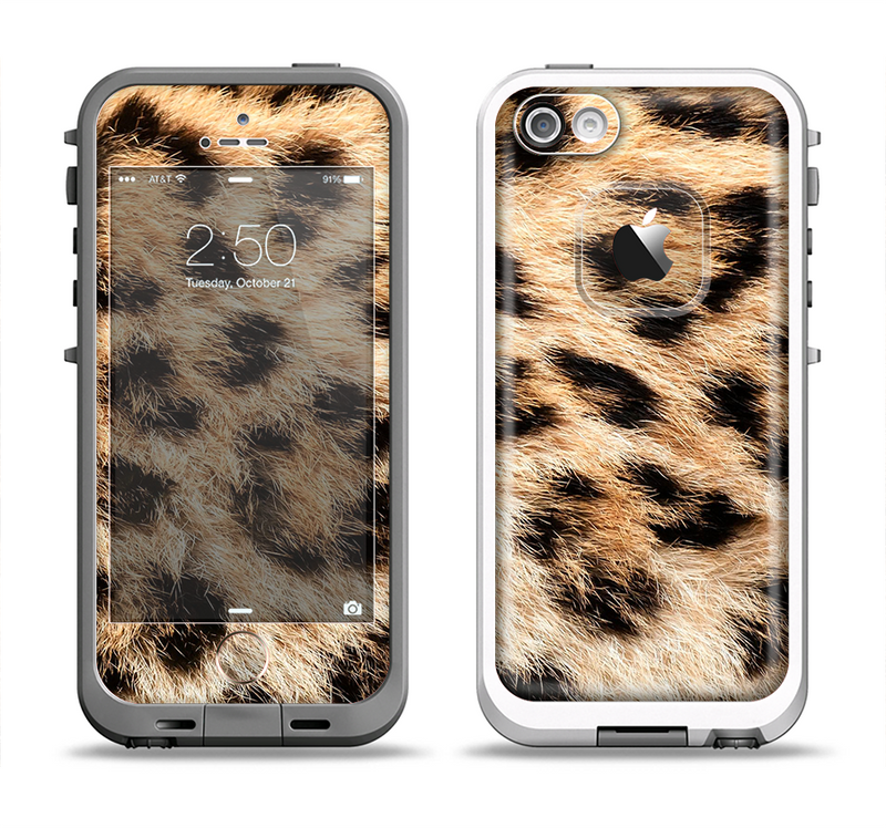 The Real Cheetah Animal Print Apple iPhone 5-5s LifeProof Fre Case Skin Set