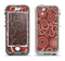 The Red & Brown Creative Flower Pattern Apple iPhone 5-5s LifeProof Nuud Case Skin Set