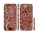 The Red & Brown Creative Flower Pattern Sectioned Skin Series for the Apple iPhone 6/6s Plus