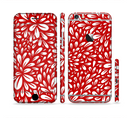The Red Floral Sprout Sectioned Skin Series for the Apple iPhone 6/6s Plus