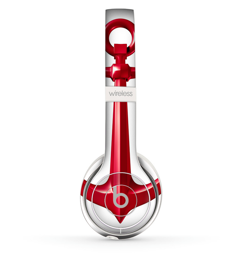 The Red Glossy Anchor Skin Set for the Beats by Dre Solo 2 Wireless Headphones