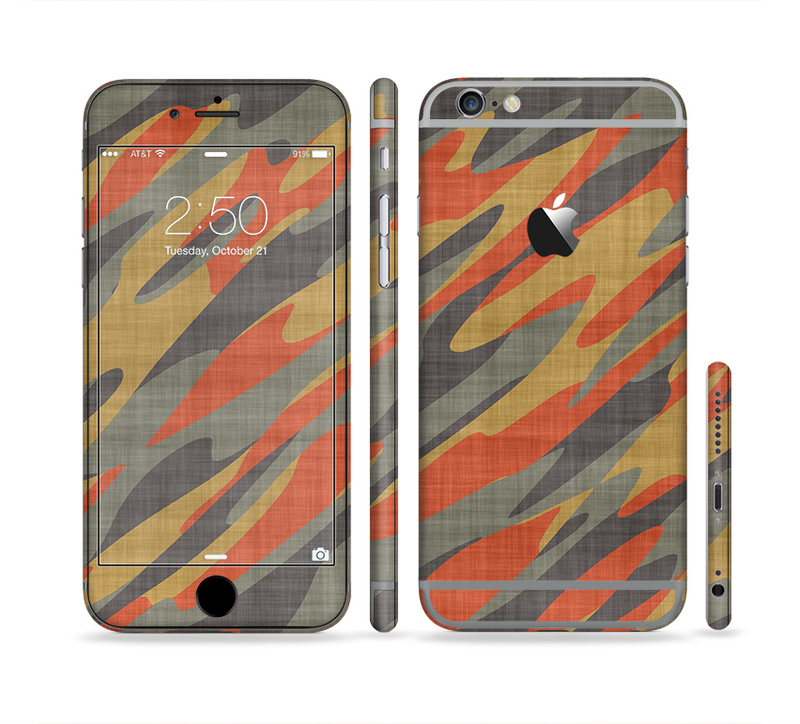 The Red, Green and Black Abstract Traditional Camouflage Sectioned Skin Series for the Apple iPhone 6/6s