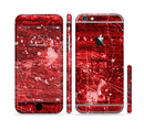 The Red Grunge Paint Splatter Sectioned Skin Series for the Apple iPhone 6/6s