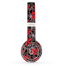 The Red Icon Flowers on Dark Swirl Skin Set for the Beats by Dre Solo 2 Wireless Headphones