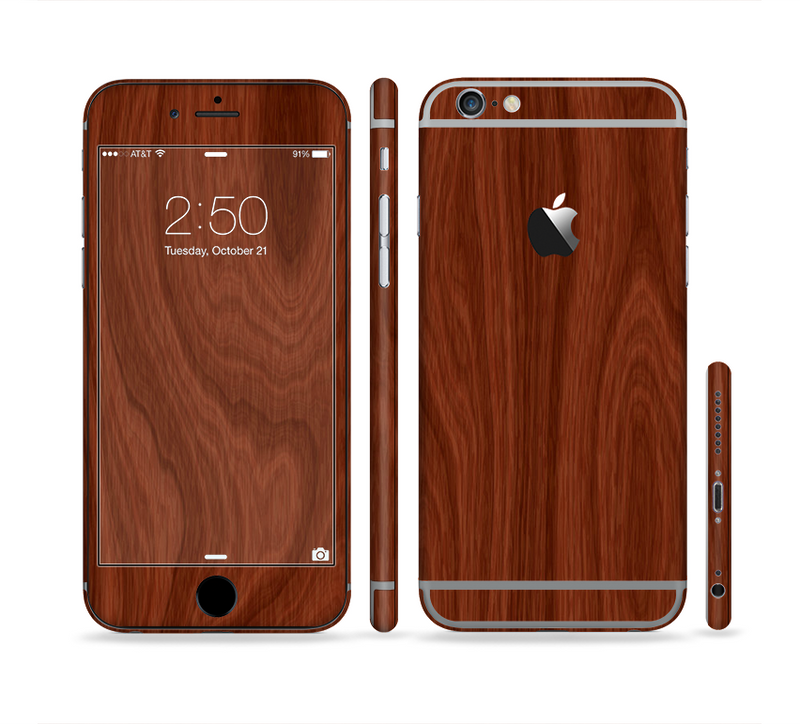 The Red Mahogany Wood Sectioned Skin Series for the Apple iPhone 6/6s