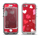 The Red Sketched Love Hearts Illustrastion Apple iPhone 5-5s LifeProof Nuud Case Skin Set