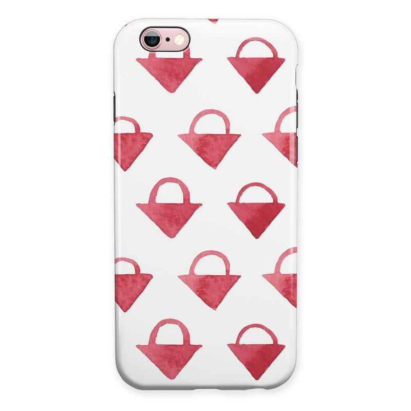 The Red Watercolor Triangular Lock iPhone 6/6s or 6/6s Plus 2-Piece Hybrid INK-Fuzed Case