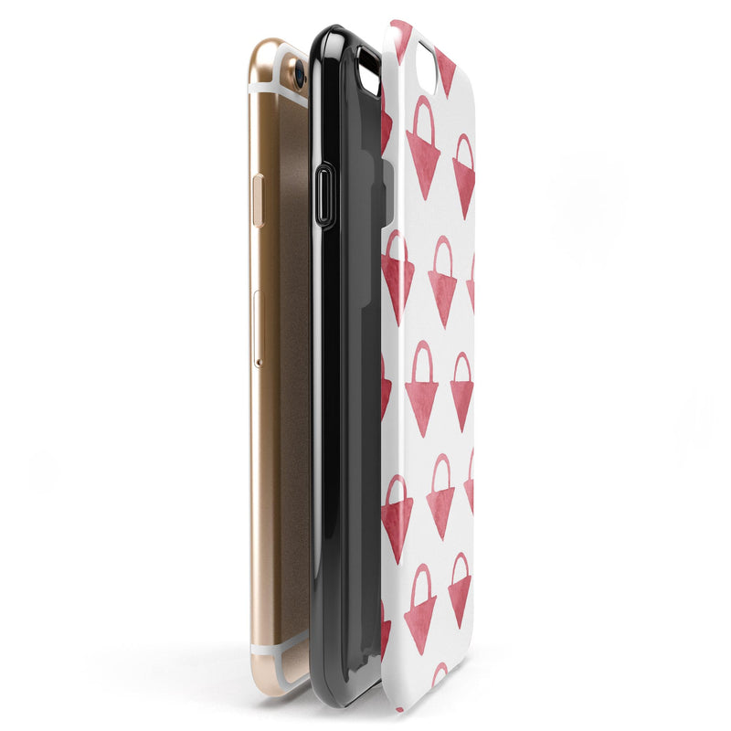 The Red Watercolor Triangular Lock iPhone 6/6s or 6/6s Plus 2-Piece Hybrid INK-Fuzed Case