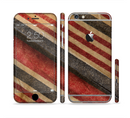 The Red and Black Striped Fabric Sectioned Skin Series for the Apple iPhone 6/6s