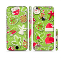 The Red and Green Christmas Icons Sectioned Skin Series for the Apple iPhone 6/6s Plus