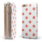 The Red and White Polka Dot Pattern iPhone 6/6s or 6/6s Plus 2-Piece Hybrid INK-Fuzed Case