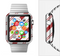 The Red and White Slanted Vector Stripes Full-Body Skin Set for the Apple Watch