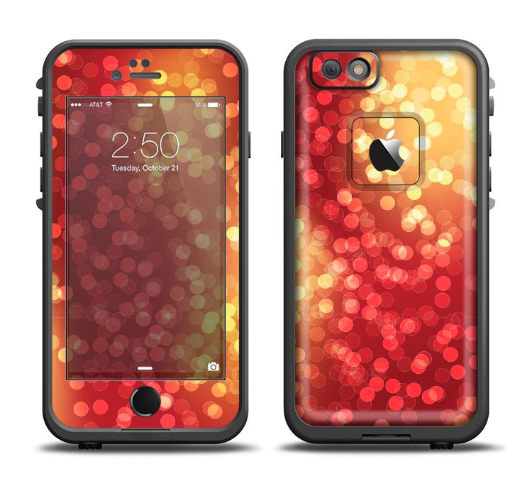 The Red and Yellow Glistening Orbs Apple iPhone 6/6s LifeProof Fre Case Skin Set