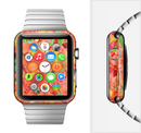 The Red and Yellow Watercolor Flowers Full-Body Skin Set for the Apple Watch