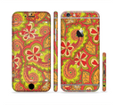 The Retro Red and Green Floral Pattern Sectioned Skin Series for the Apple iPhone 6/6s