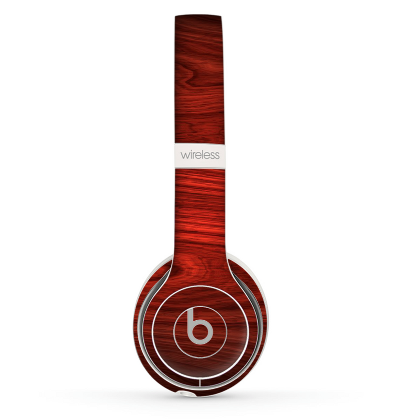 The Rich Red Wood grain Skin Set for the Beats by Dre Solo 2 Wireless Headphones
