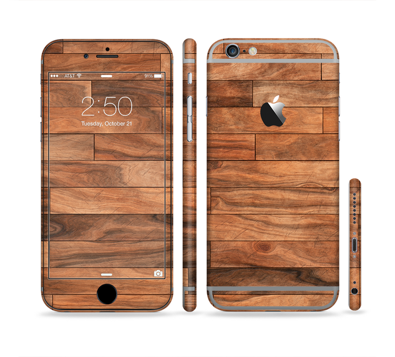 The Rich Wood Planks Sectioned Skin Series for the Apple iPhone 6/6s