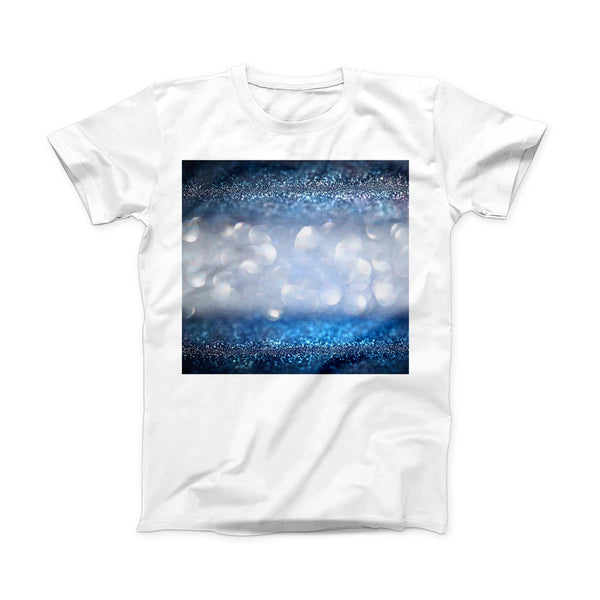 The Royal Blue and Silver Glowing Orbs of Light ink-Fuzed Front Spot Graphic Unisex Soft-Fitted Tee Shirt