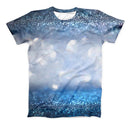 The Royal Blue and Silver Glowing Orbs of Light ink-Fuzed Unisex All Over Full-Printed Fitted Tee Shirt