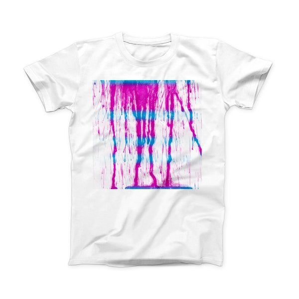 The Running Blue and Pink WaterColor Paint ink-Fuzed Front Spot Graphic Unisex Soft-Fitted Tee Shirt