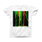 The Running Neon Green and Coral WaterColor Paint ink-Fuzed Front Spot Graphic Unisex Soft-Fitted Tee Shirt