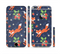 The Running Orange & Navy Vector Fox Pattern Sectioned Skin Series for the Apple iPhone 6/6s