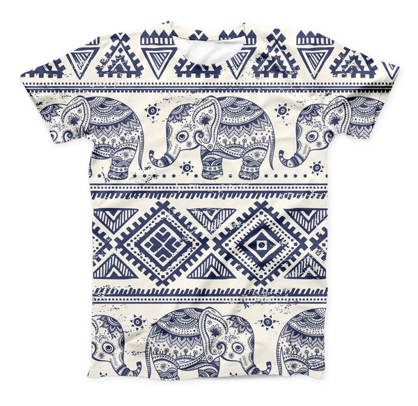 The Sacred Elephant Pattern ink-Fuzed Unisex All Over Full-Printed Fitted Tee Shirt