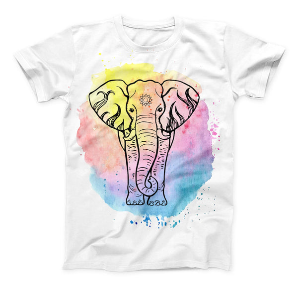 The Sacred Elephant Watercolor V2 ink-Fuzed Unisex All Over Full-Printed Fitted Tee Shirt