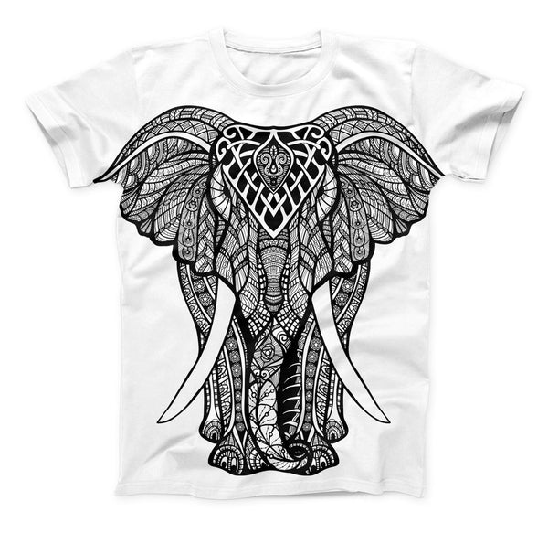 The Sacred Ornate Elephant ink-Fuzed Unisex All Over Full-Printed Fitted Tee Shirt