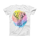 The Sacred Watercolor Elephant ink-Fuzed Front Spot Graphic Unisex Soft-Fitted Tee Shirt