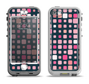 The Scattered Pink Squared-Polka Dots Apple iPhone 5-5s LifeProof Nuud Case Skin Set