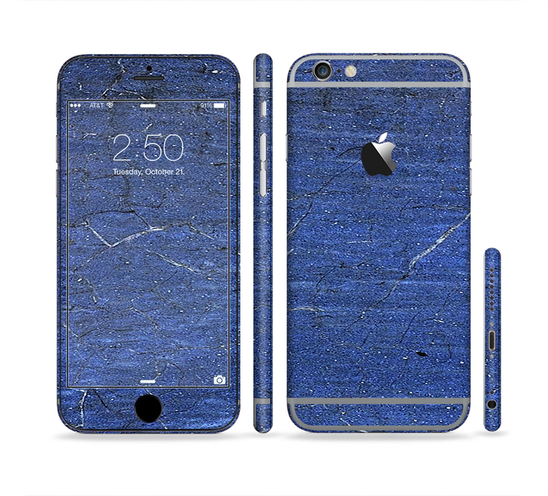 The Scratched Blue Surface Sectioned Skin Series for the Apple iPhone 6/6s