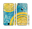 The Scratched Blue and Gold Surface Sectioned Skin Series for the Apple iPhone 6/6s