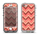 The Scratched Coral & Brown Layered Chevron V2 Apple iPhone 5-5s LifeProof Nuud Case Skin Set