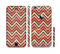 The Scratched Coral & Brown Layered Chevron V3 Sectioned Skin Series for the Apple iPhone 6/6s