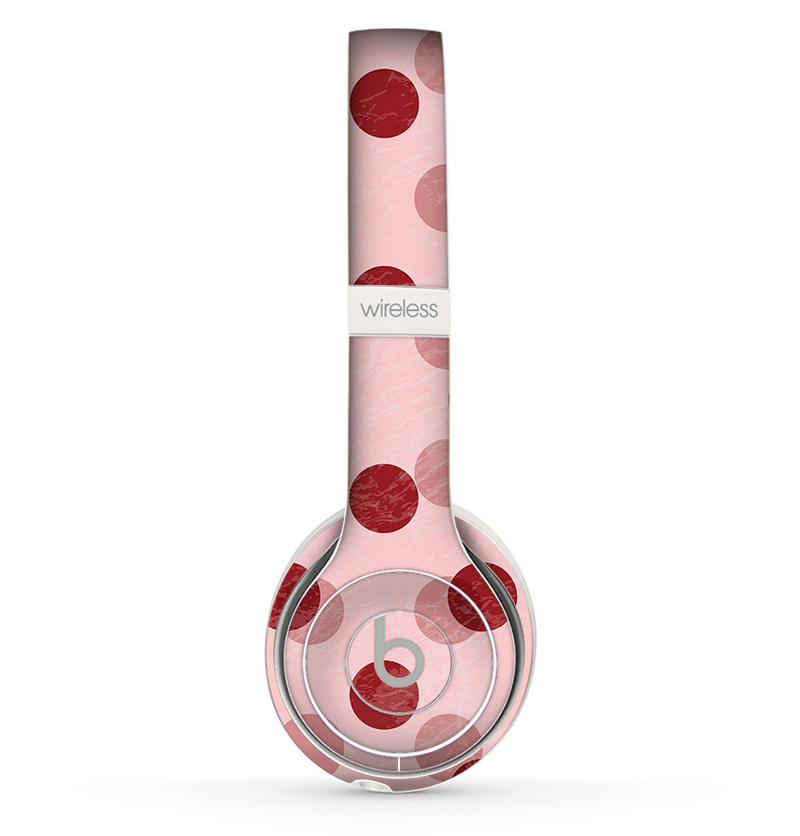 The Scratched & Scatterd Pink Polkadots Skin Set for the Beats by Dre Solo 2 Wireless Headphones