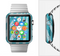 The Scratched Striped Blue Rays Full-Body Skin Set for the Apple Watch