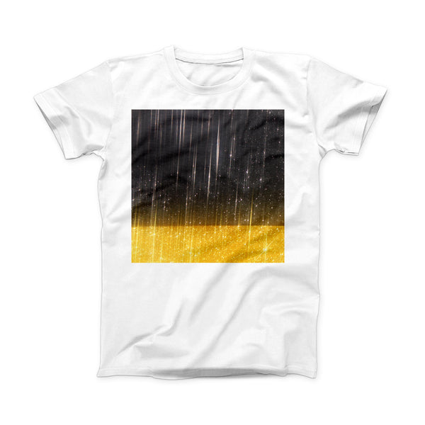 The Scratched Surface with Glowing Gold Sparkle ink-Fuzed Front Spot Graphic Unisex Soft-Fitted Tee Shirt