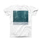 The Scratched Teal and White Surface with Silver Sparkle ink-Fuzed Front Spot Graphic Unisex Soft-Fitted Tee Shirt