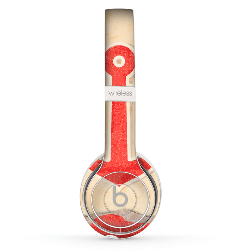 The Scratched Vintage Red Anchor Skin Set for the Beats by Dre Solo 2 Wireless Headphones