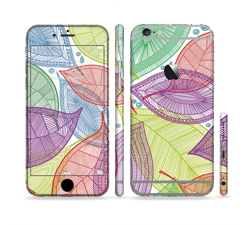 The Seamless Color Leaves Sectioned Skin Series for the Apple iPhone 6/6s