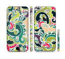 The Shades of Green Swirl Pattern V32 Sectioned Skin Series for the Apple iPhone 6/6s
