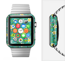 The Shades of Green Vector Flower-Bed Full-Body Skin Set for the Apple Watch