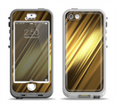 The Shimmering Slanted Gold Texture Apple iPhone 5-5s LifeProof Nuud Case Skin Set